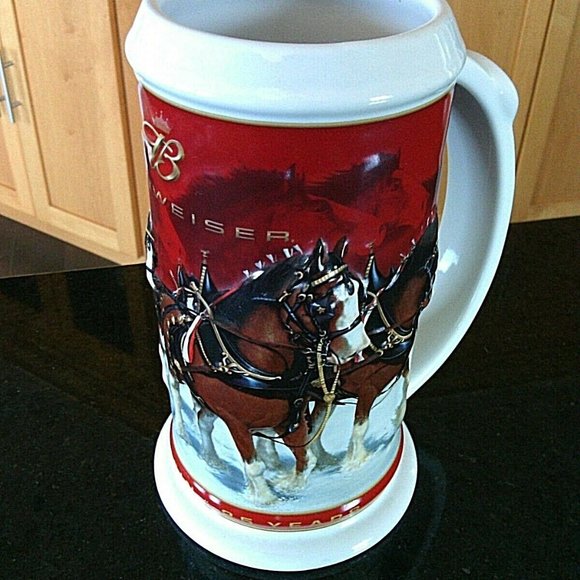 Anheuser-Busch Budweiser Stein Clydesdale Holiday Edition 25th Anniversary Large - Picture 11 of 16
